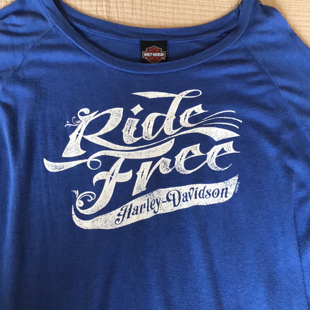 Harley Davidson Top Women’s Large Long Sleeve Blue